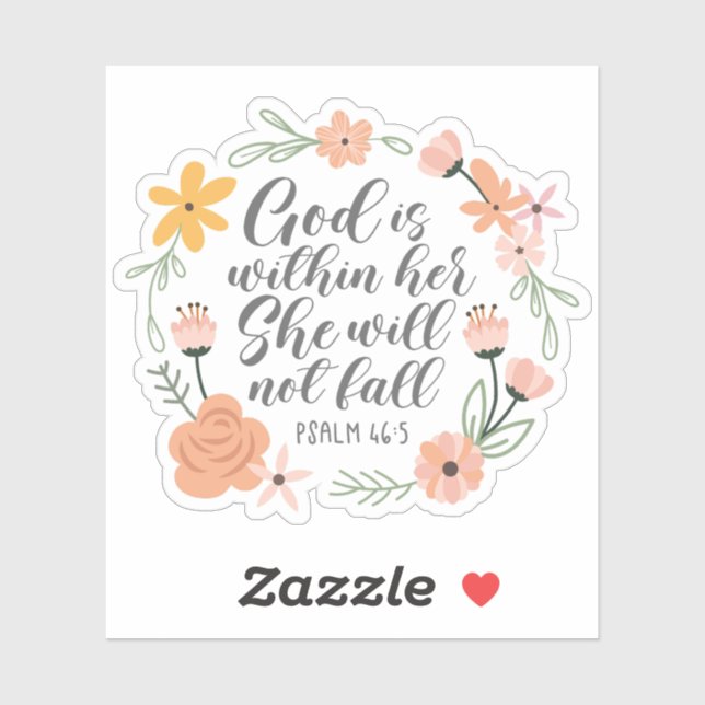 Psalm 46:5 God Is Within Her Floral Wreath (Sheet)