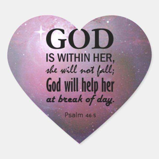 Psalm 46:5 heart sticker (Front)
