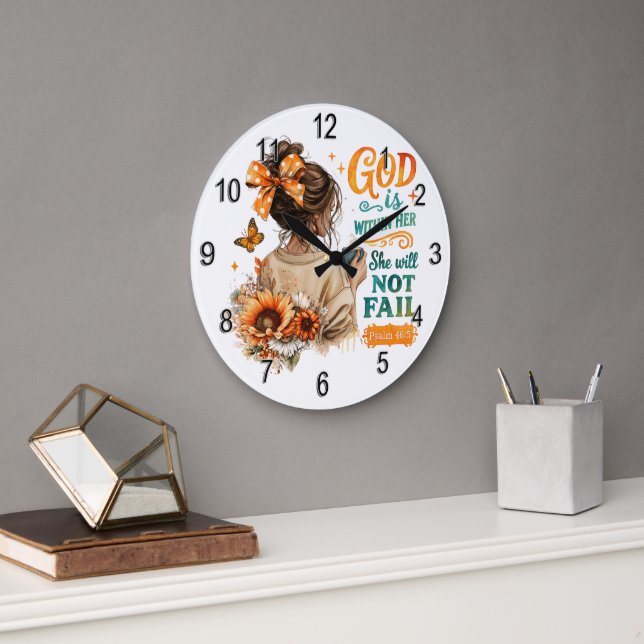 Psalm 46:5...  large clock (Office)