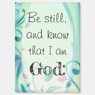 Psalm 46 Be Still And Know Pink Floral Magnet