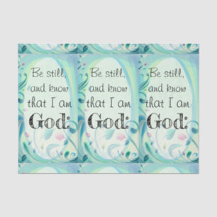 Psalm 46 Be Still Pink Floral Tissue Paper