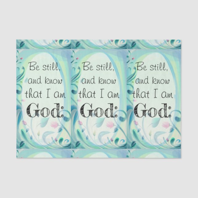 Psalm 46 Be Still Pink Floral Tissue Paper (Front)