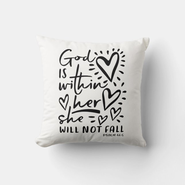 Psalm 46 Bible Verse Throw Pillow (Front)