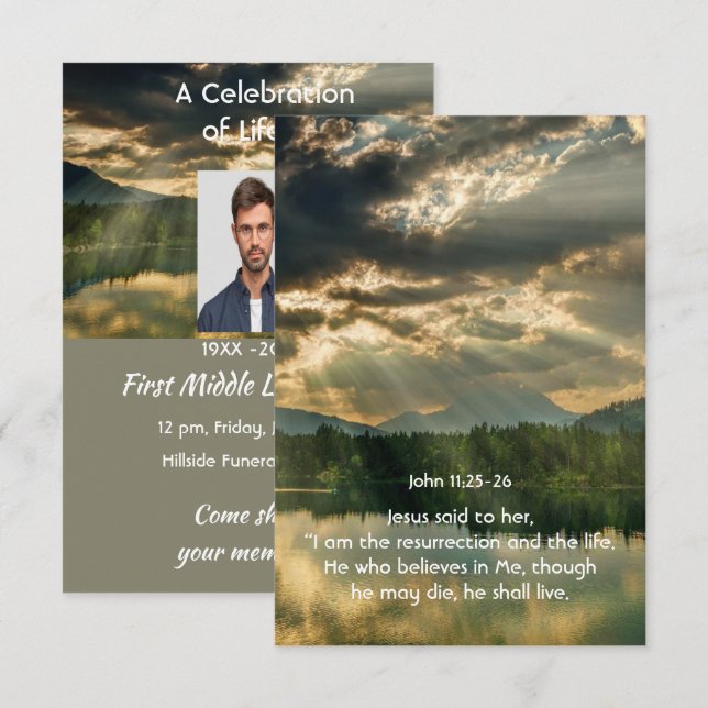 Psalm 48:14 Scripture Celebration of Life Service Invitation (Front/Back)