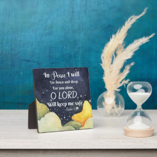 Psalm 4:8 In Peace Plaque