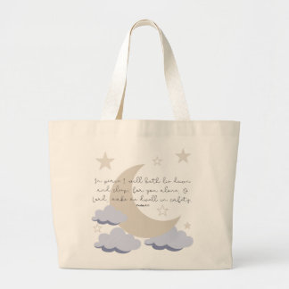Psalm 4:8 large tote bag