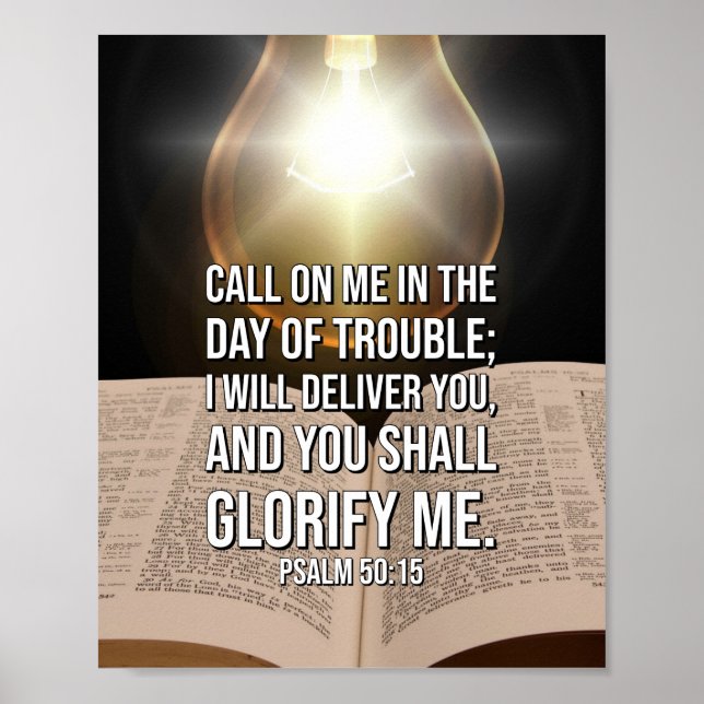 Psalm 50:15 Bible Verse Poster (Front)