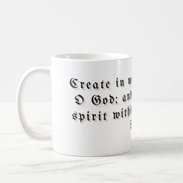 Psalm 51:10 Gift Mug (Left)