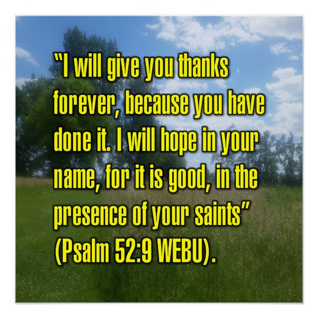 Psalm 52:9 WEBU Poster (Front)