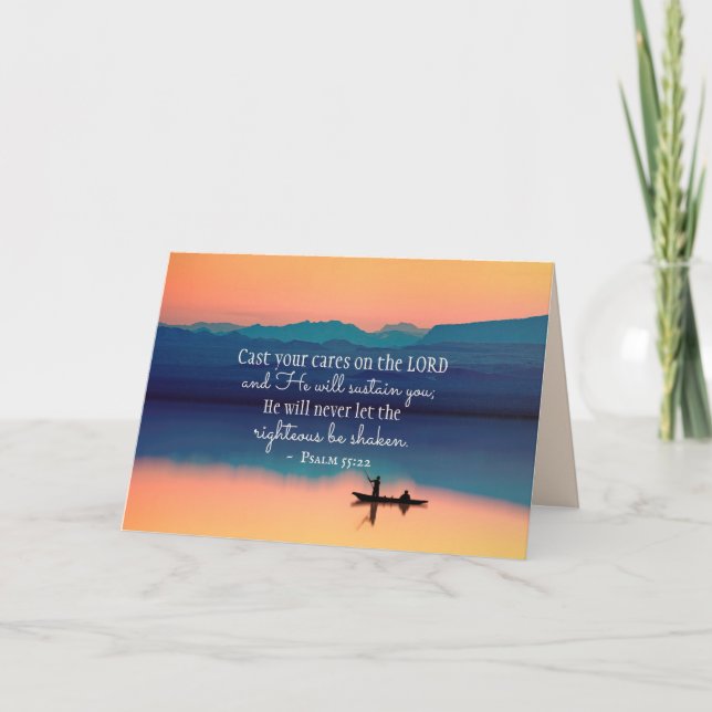 Psalm 55:22 Cast your cares on the LORD Card (Front)