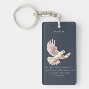Psalm 55 Introvert Christian Quote Fly Away Key Ring