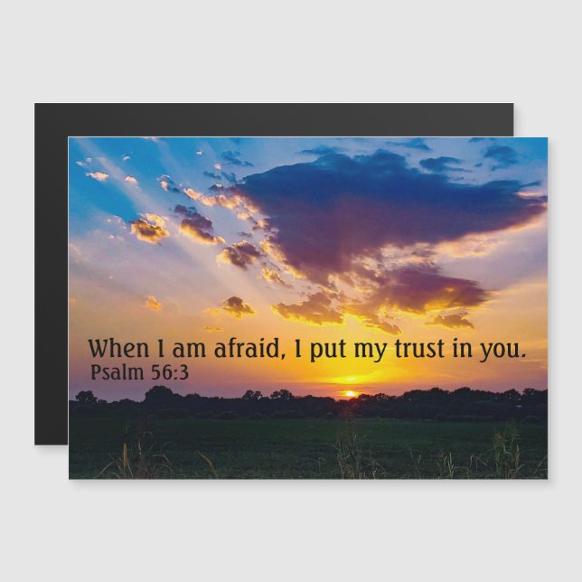 Psalm 56:3 Biblical Encouragement  Magnetic Invitation (Front/Back)