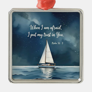 Psalm 56:3 When I am afraid trust in You, faith Metal Tree Decoration