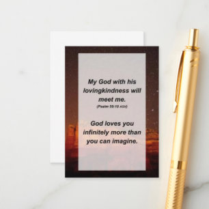 Psalm 59:10 My God with His lovingkindness will me Enclosure Card