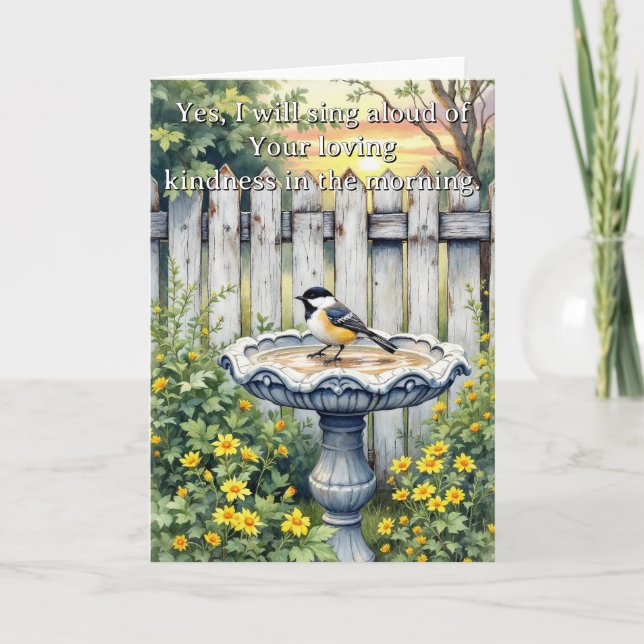 Psalm 59:16 Christian Note Card (Front)