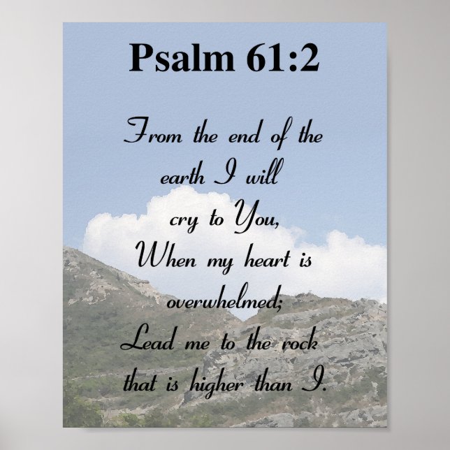 Psalm 61:2, Bible Verse, Inspirational Scripture Poster (Front)