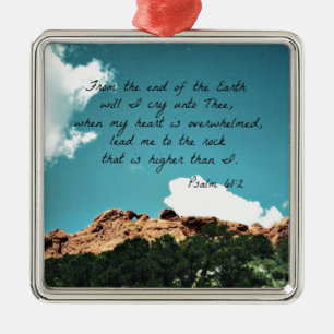 Psalm 61:2 From the end of the Earth... Metal Tree Decoration