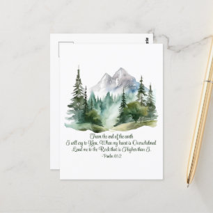 Psalm 61:2 Lead me to the Rock Scripture Mountain Postcard