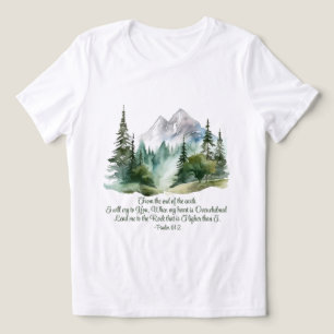Psalm 61:2 Lead me to the Rock Scripture Mountain Tri-Blend Shirt