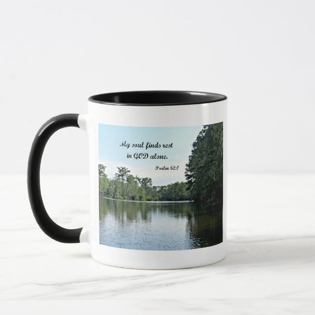 Psalm 62:1 My soul finds rest in God alone Mug (Left)