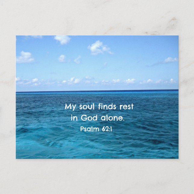 Psalm 62:1 My soul finds rest... Postcard (Front)