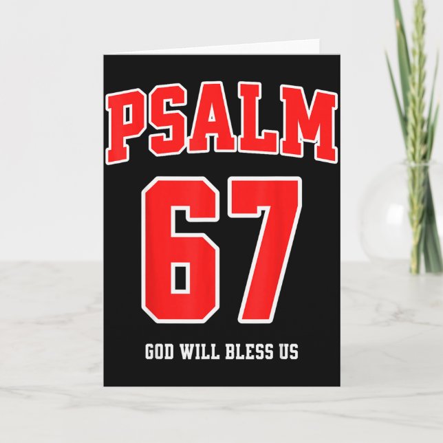 Psalm 67 God Will Bless Us Varsity Number 67  Card (Front)