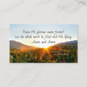 Psalm 72:19 Let the earth be filed with His Glory Business Card