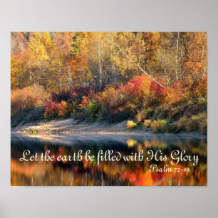 Psalm 72 God's Glory Scripture Autumn Poster