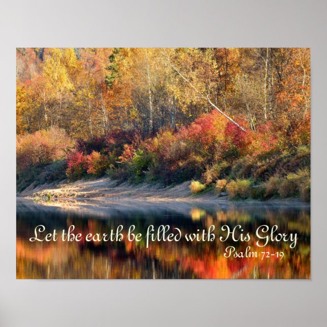Psalm 72 God's Glory Scripture Autumn Poster (Front)