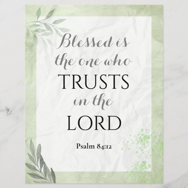 Psalm 84:12 Christian Bible Verse Flyer (Front)