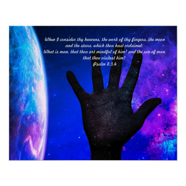 Psalm 8:3,4 Glossy Space Poster (Front)