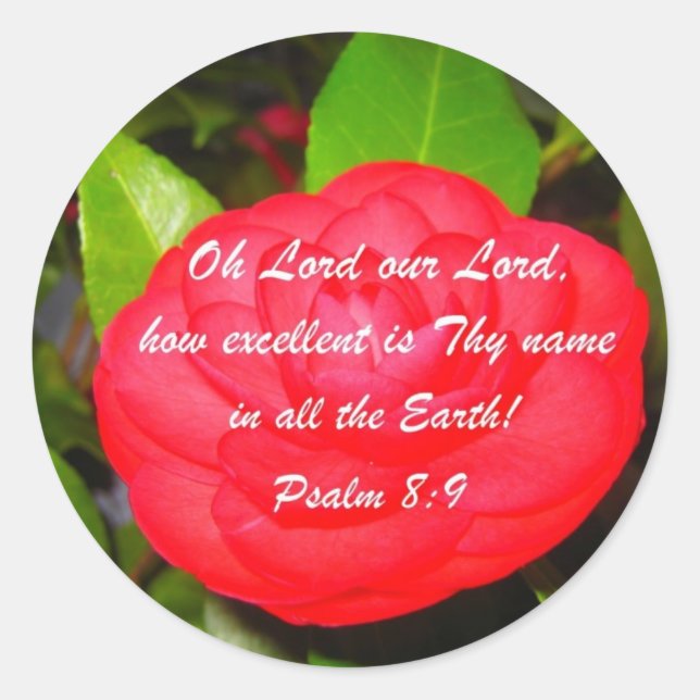 Psalm 8:9 classic round sticker (Front)