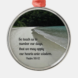 Psalm 90:12 metal tree decoration