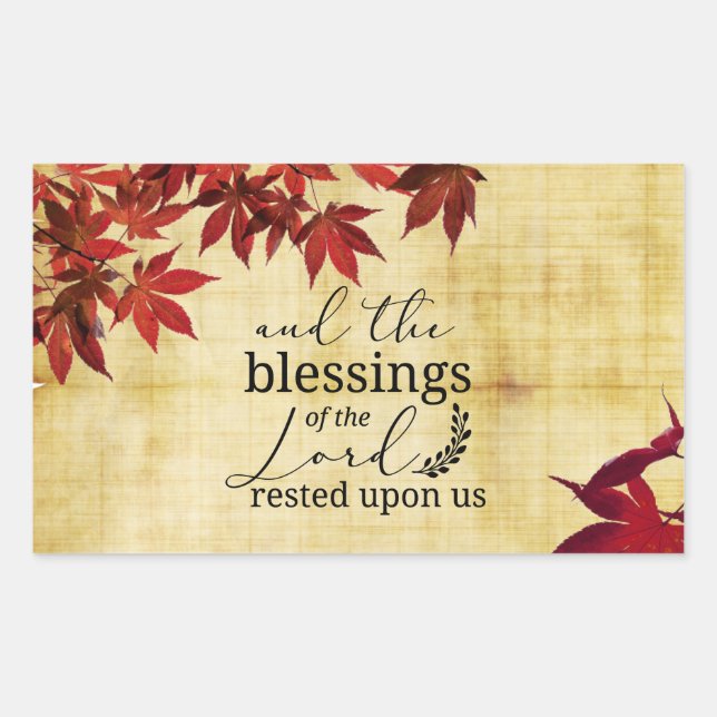 PSALM 90:17 Blessings of the Lord Rested Upon Us Rectangular Sticker (Front)