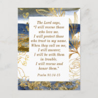 Psalm 91:14-15 The Lord says I Will Rescue Bible