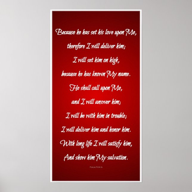 Psalm 91:14-18 poster (Front)