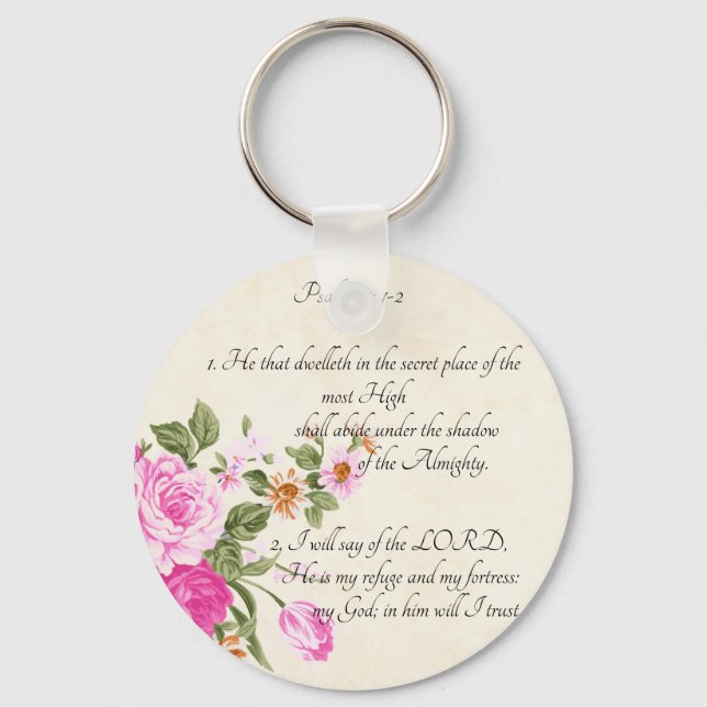 Psalm 91:1-2   key ring (Front)