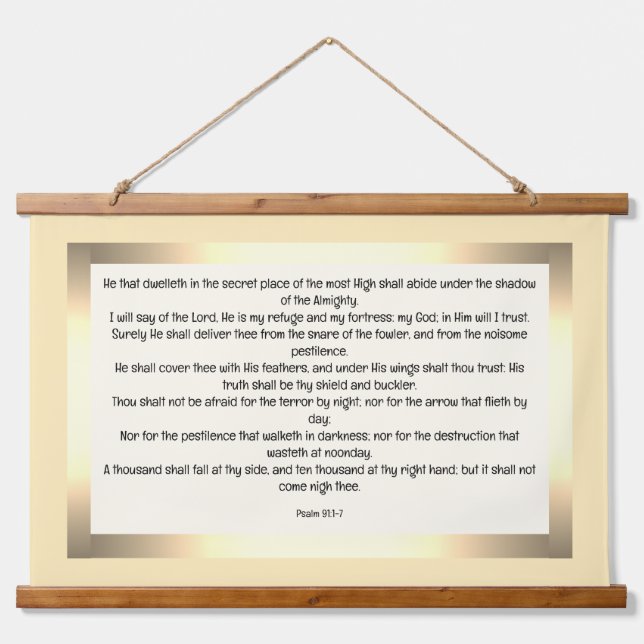 Psalm 91:1-7 hanging tapestry (Front)