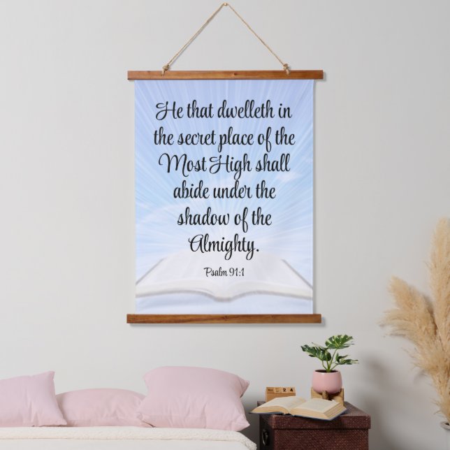 Psalm 91:1 hanging tapestry (Bedroom)