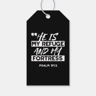 Psalm 91:2 – My Refuge and My Fortress Christian Gift Tags