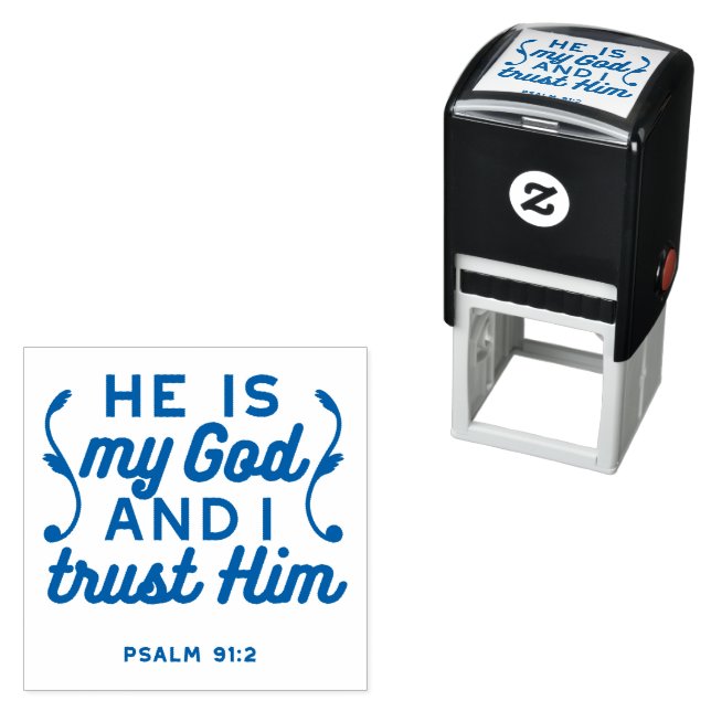Psalm 91:2 – Trust in God Christian Bible Verse Self-inking Stamp (In Situ)