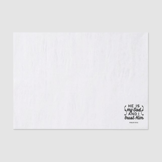 Psalm 91:2 – Trust in God Christian Bible Verse Tissue Paper (Front)