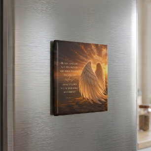 Psalm 91:4 Angel Wings Christian Scripture Magnet