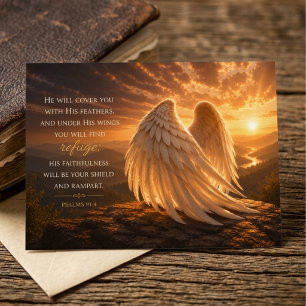 Psalm 91:4 Christian Encouragement Postcard