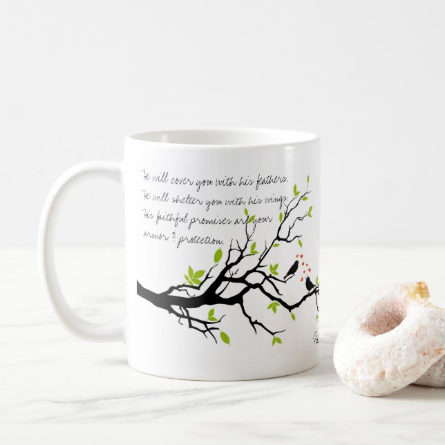 Psalm 91.4 coffee mug (With Donut)