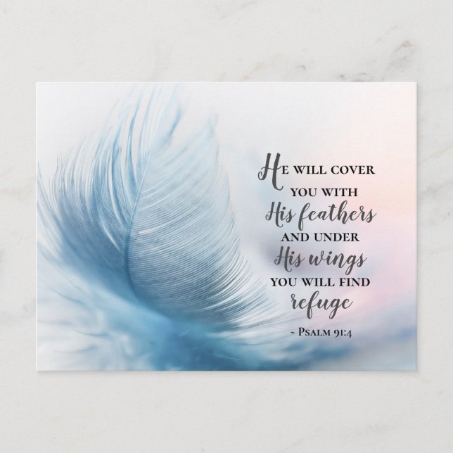 Psalm 91:4 He will cover you with His Feathers Postcard (Front)