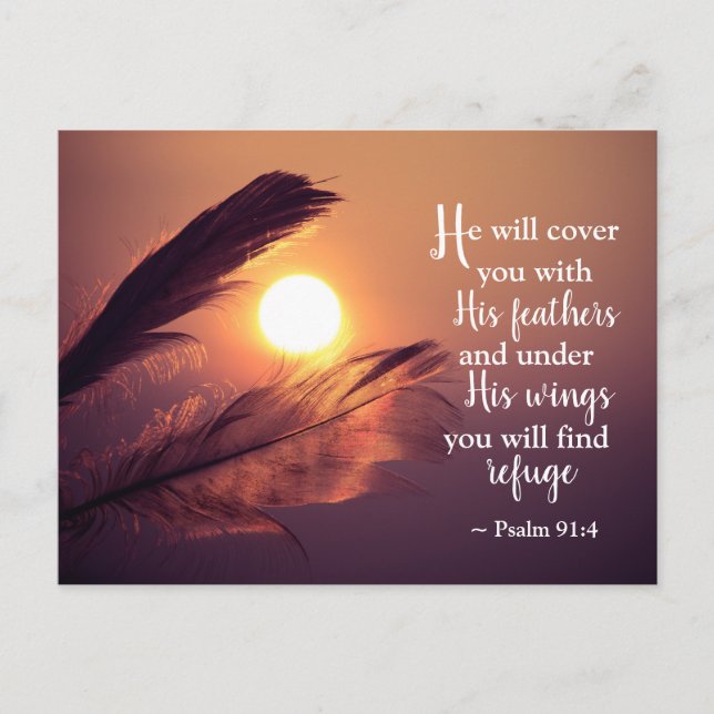 Psalm 91:4 He will cover you with His Feathers Postcard (Front)