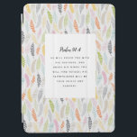 Psalm 91:4 Scripture iPad Air Cover<br><div class="desc">A stylish feather design with the bible verse Psalm 91:4. "He will cover you with his feathers,  and under his wings you will find refuge; his faithfulness will be your shield and rampart."</div>