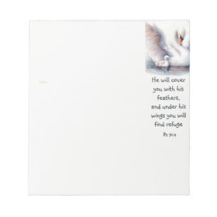 Psalm 91:4 Wings God's protection Bible Scripture Notepad