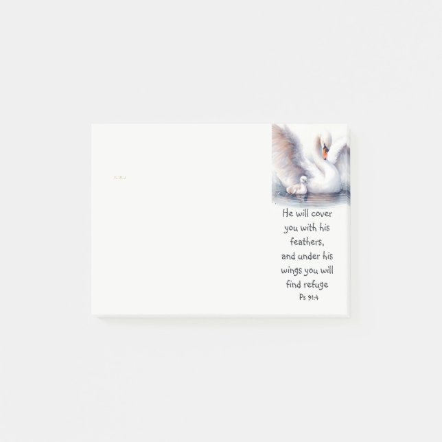Psalm 91:4 Wings God's protection Bible Scripture Post-it Notes (Front)